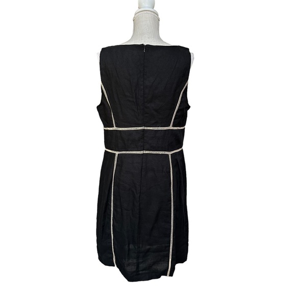 Kenar Women's 100% Linen Sheath Black &Tan Midi Dress Size:‎ 14 - Picture 3 of 14